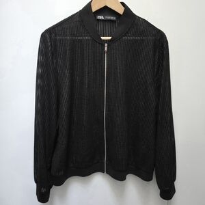 🖤 Zara Black Mesh Bomber Jacket